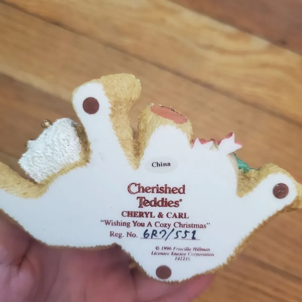 Cherished Teddies Cheryl‎ & Carl Wishing you a cozy Christmas figurine